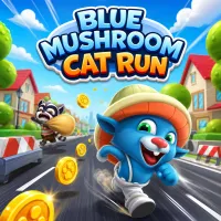blue-mushroom-cat-run