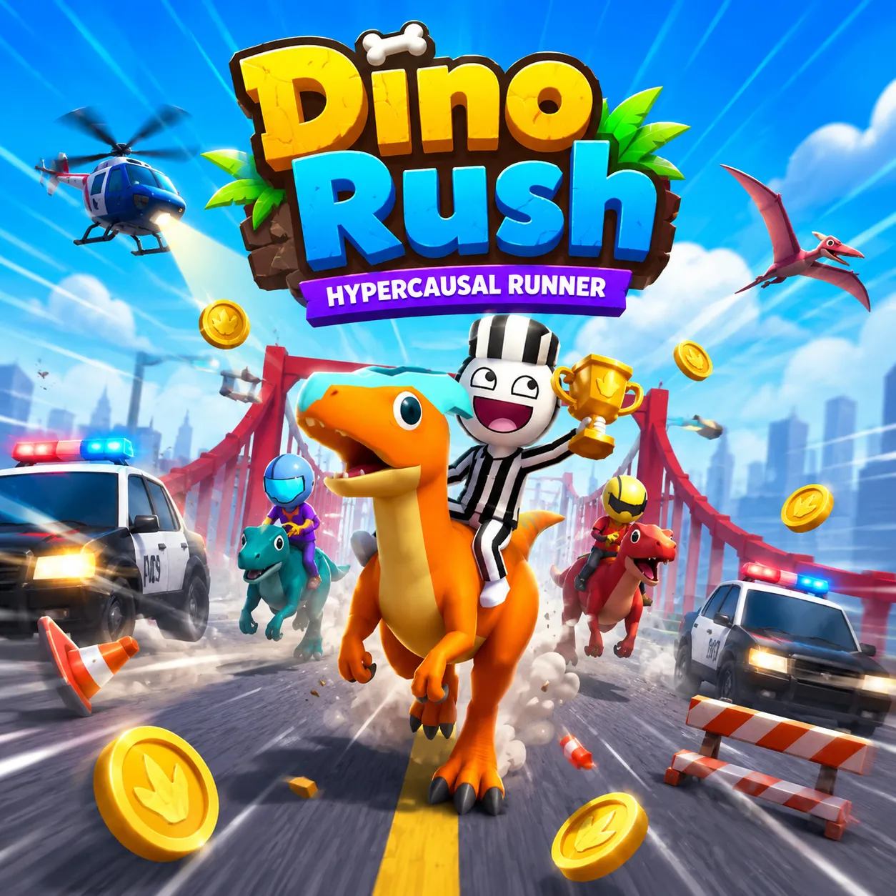 PLay Dino Rush - Hypercasual Runner now!